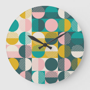 Retro geometrisch: modern  patroon. grote klok