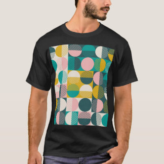 Retro geometrisch: modern  patroon. t-shirt