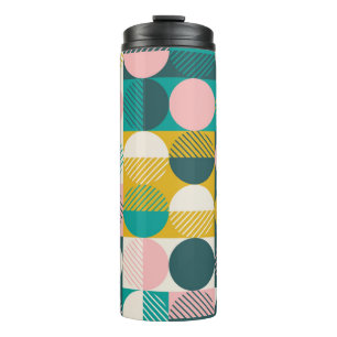 Retro geometrisch: modern  patroon. thermosbeker