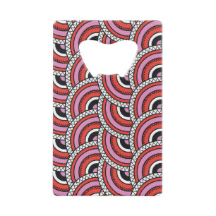 Retro geometrisch naadloos patroon creditkaart flessenopener
