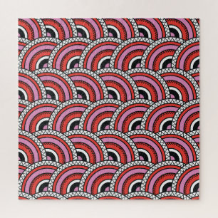 Retro geometrisch naadloos patroon legpuzzel