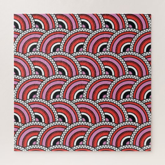 Retro geometrisch naadloos patroon legpuzzel (Verticaal)
