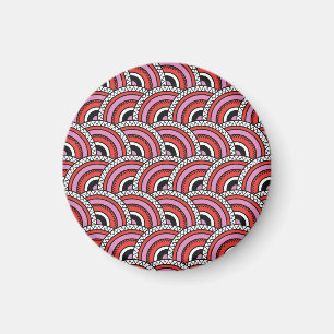 Retro geometrisch naadloos patroon magneet