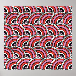 Retro geometrisch naadloos patroon poster