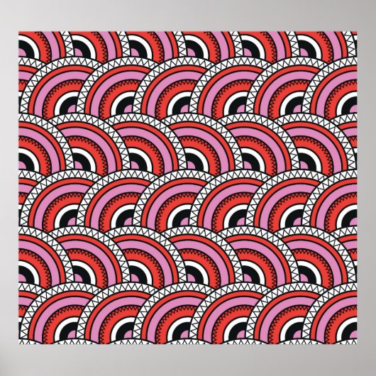 Retro geometrisch naadloos patroon poster (Voorkant)