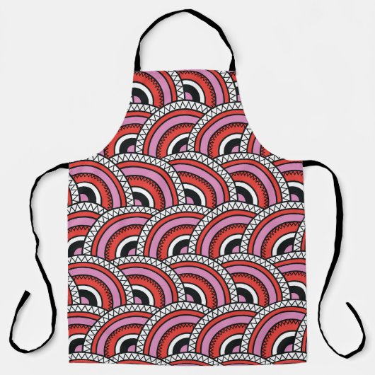 Retro geometrisch naadloos patroon schort (Voorkant)