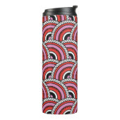 Retro geometrisch naadloos patroon thermosbeker (Gedraaid links)