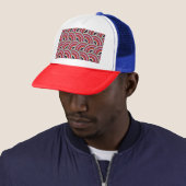Retro geometrisch naadloos patroon trucker pet (In situ)
