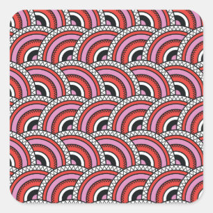 Retro geometrisch naadloos patroon vierkante sticker