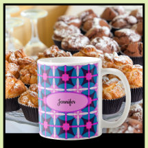 Retro Geometrisch Ontwerp in Roze, Paarse en Blauw