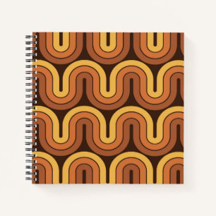 Retro geometrisch ontwerp uit de jaren 70 notitieboek