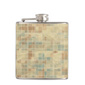 Retro geometrisch patroon 2 heupfles (Voorkant)