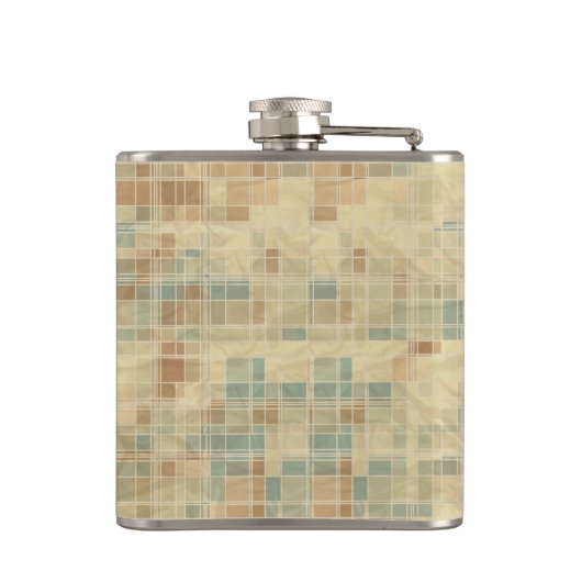 Retro geometrisch patroon 2 heupfles (Achterkant)