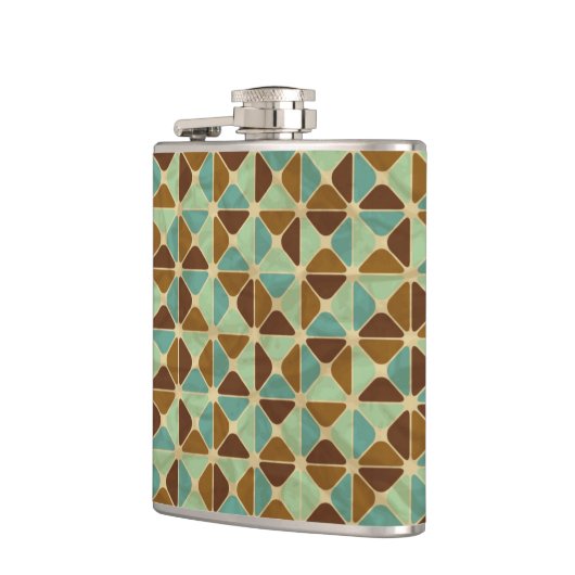 Retro geometrisch patroon 2 heupfles (Links)