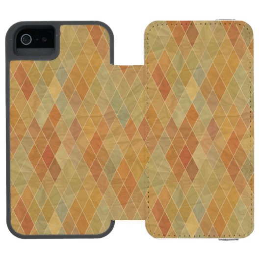 Retro geometrisch patroon 2 incipio iPhone portemonnee hoesje (Agenda Open)