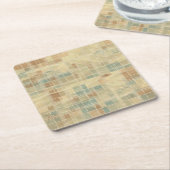 Retro geometrisch patroon 2 kartonnen onderzetters (Schuin)