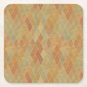 Retro geometrisch patroon 2 kartonnen onderzetters