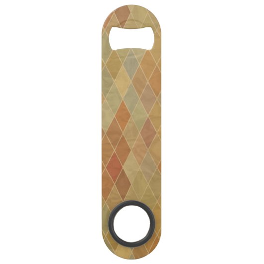 Retro geometrisch patroon 2 speed flessenopener (Voorkant)