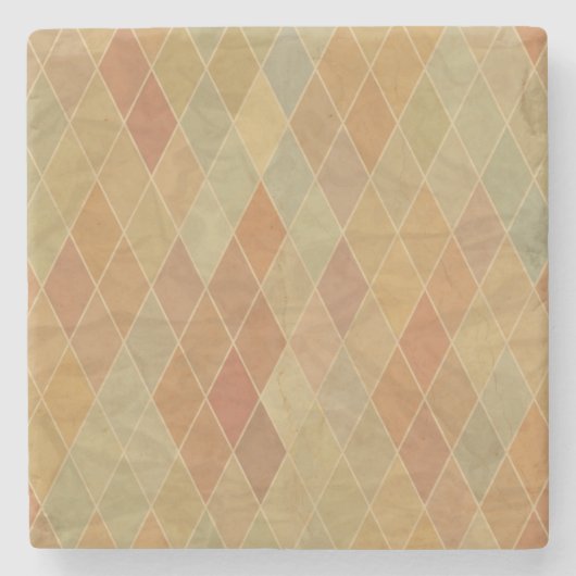 Retro geometrisch patroon 2 stenen onderzetter (Voorkant)