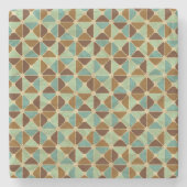 Retro geometrisch patroon 2 stenen onderzetter (Voorkant)