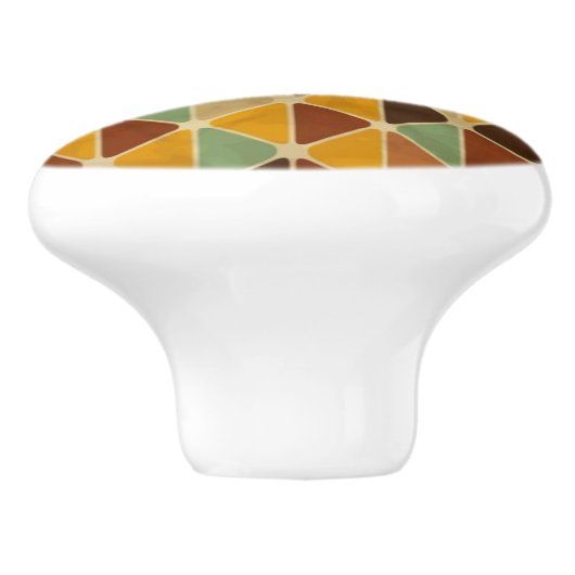 Retro geometrisch patroon 3 keramische knop (Zijkant)