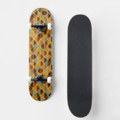 Retro geometrisch patroon 3 persoonlijk skateboard (Voorkant)