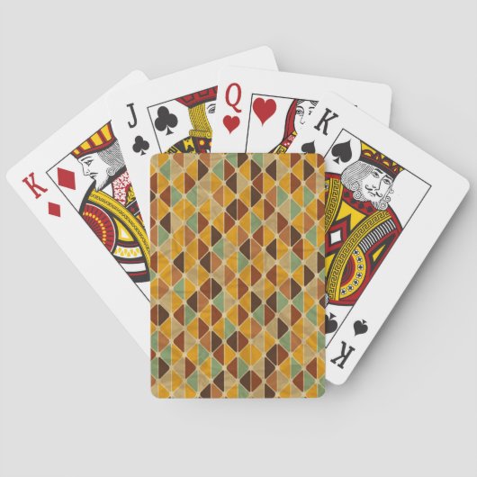 Retro geometrisch patroon 3 pokerkaarten (Achterkant)