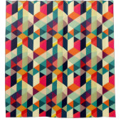 Retro geometrisch patroon 3D Mid Century Modern Douchegordijn (Voorkant)