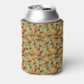 Retro geometrisch patroon 4 blikjeskoeler (Blikje Achterkant)