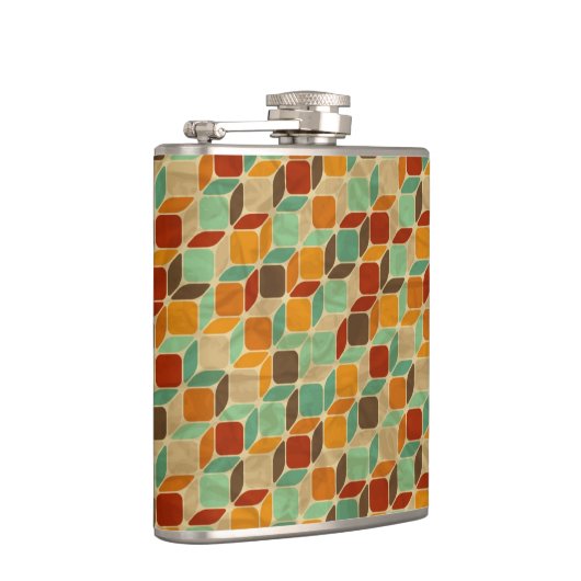 Retro geometrisch patroon 4 heupfles (Rechts)