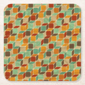 Retro geometrisch patroon 4 kartonnen onderzetters (Voorkant)