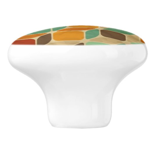 Retro geometrisch patroon 4 keramische knop (Zijkant)