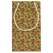 Retro geometrisch patroon 4 klein cadeauzakje (Achterkant)