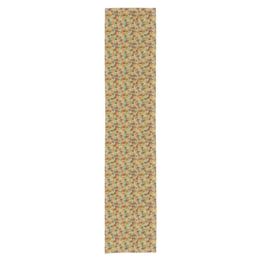 Retro geometrisch patroon 4 korte tafelloper (Voorkant)