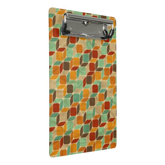 Retro geometrisch patroon 4 mini klembord (Schuin)