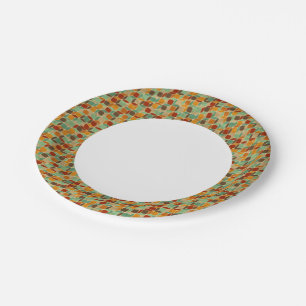 Retro geometrisch patroon 4 papieren bordje