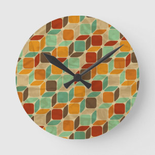 Retro geometrisch patroon 4 ronde klok