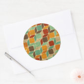 Retro geometrisch patroon 4 ronde sticker (Envelop)