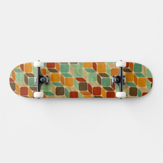 Retro geometrisch patroon 4 skateboard (Horizontaal)