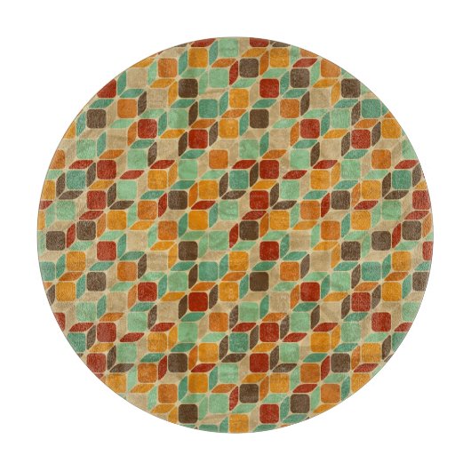 Retro geometrisch patroon 4 snijplank (Voorkant)