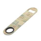 Retro geometrisch patroon 4 speed flessenopener (Achterkant Gekanteld)