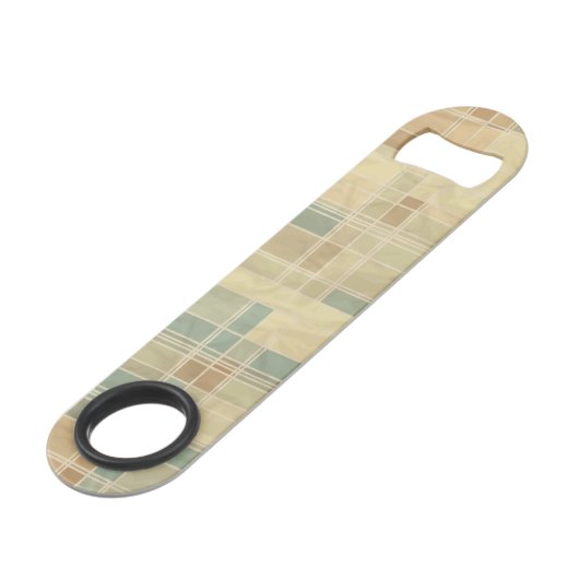Retro geometrisch patroon 4 speed flessenopener (Achterkant Gekanteld)