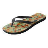 Retro geometrisch patroon 4 teenslippers (Schuin)