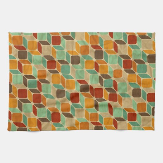 Retro geometrisch patroon 4 theedoek (Horizontaal)