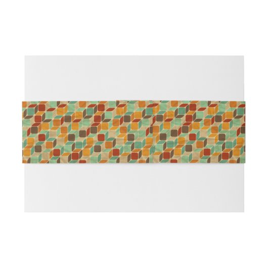 Retro geometrisch patroon 4 uitnodigingen wikkel (Achterkant Voorbeeld)