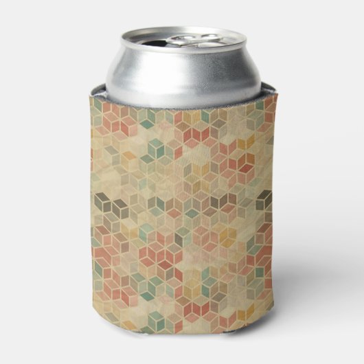 Retro geometrisch patroon 5 blikjeskoeler (Blikje Voorkant)