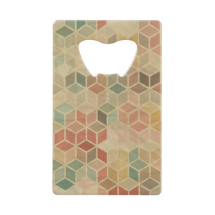 Retro geometrisch patroon 5 creditkaart flessenopener