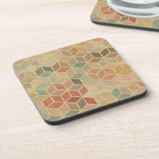 Retro geometrisch patroon 5 drankjes onderzetter (Linkerzijde)