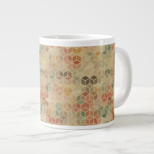 Retro geometrisch patroon 5 grote koffiekop (Voorkant rechts)