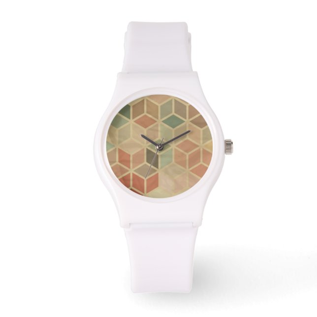 Retro geometrisch patroon 5 horloge (Voorkant)